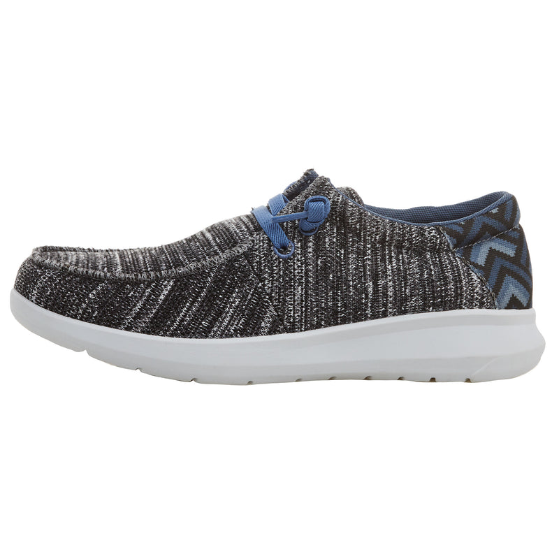 Ariat Men's Hilo Stretch Lace Heather Grey and Blue Aztec Print Casual Shoe