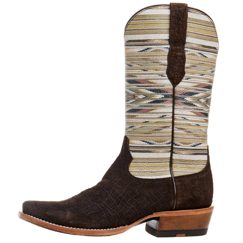 Ariat Men's Futurity Chimayo Chocolate Hippo Print 13in Sante Fe Mustard Top