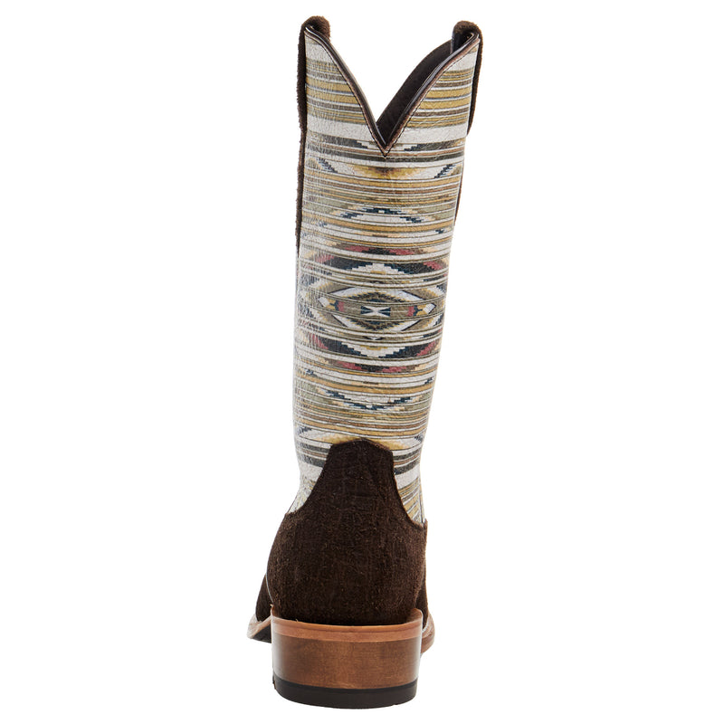 Ariat Men's Futurity Chimayo Chocolate Hippo Print 13in Sante Fe Mustard Top