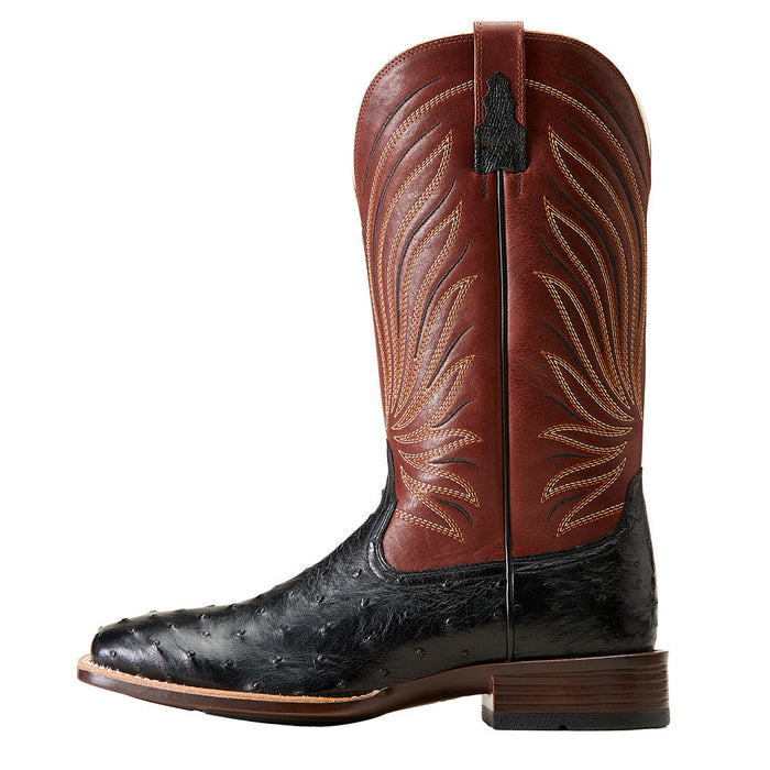 Ariat Men's Brandin' Ultra Jet Black Full Quill Ostrich Cowboy Boot
