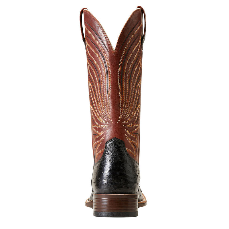 Ariat Men's Brandin' Ultra Jet Black Full Quill Ostrich Cowboy Boot