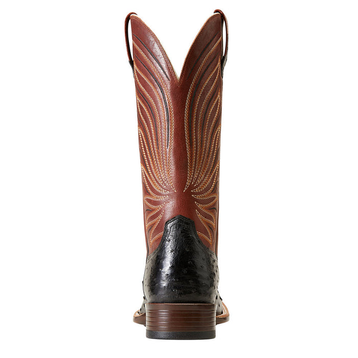 Ariat Men's Brandin' Ultra Jet Black Full Quill Ostrich Cowboy Boot