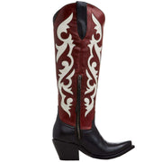 Ariat Women's Elvira Stretchfit Satin Black/ Red Alert 18 In Top Boot
