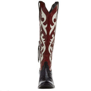 Ariat Women's Elvira Stretchfit Satin Black/ Red Alert 18 In Top Boot