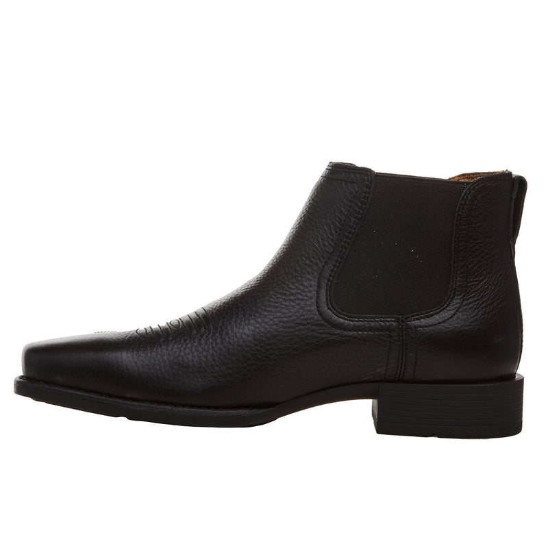 Ariat Men's Booker Ultra Square Toe 6in Black Deertan Top Pull On