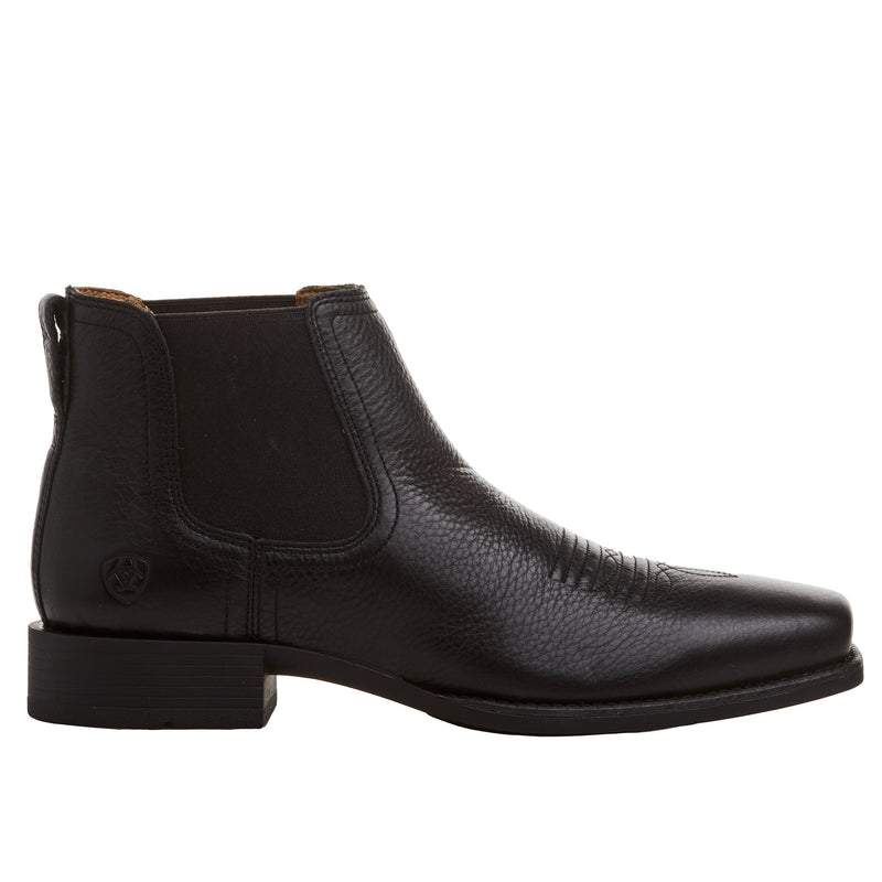 Ariat Men's Booker Ultra Square Toe 6in Black Deertan Top Pull On