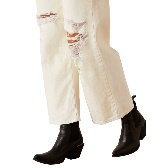 Ariat Women's Tomboy White Wide Leg Crop Jeans