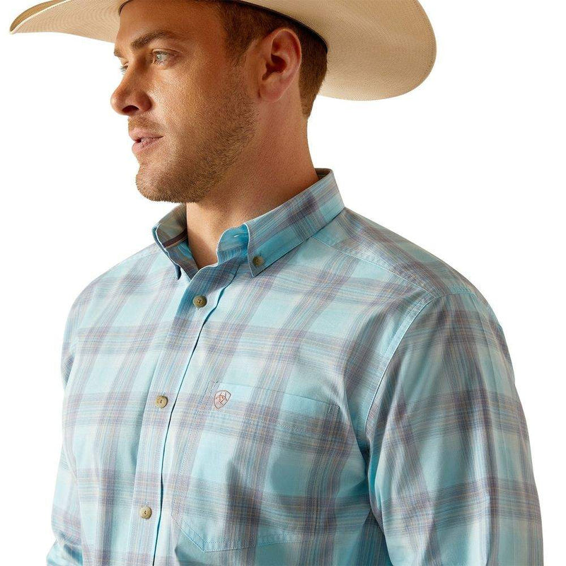 Ariat Mens Pro Series Kane Long Sleeve Sky Blue Shirt