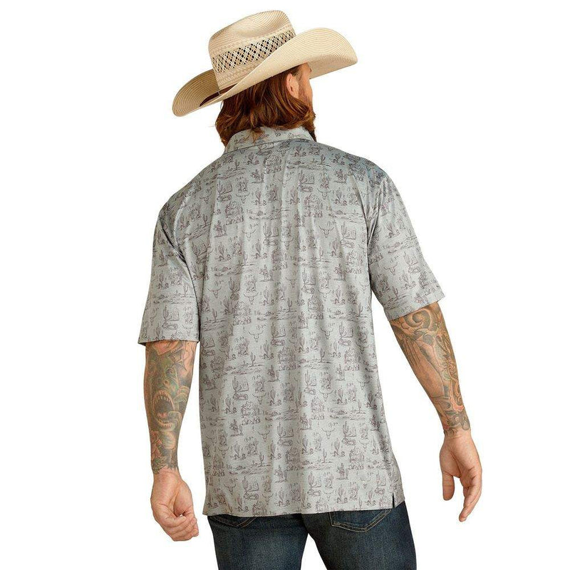Ariat Mens Charger 2.0 Blue Glow Polo