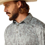 Ariat Mens Charger 2.0 Blue Glow Polo