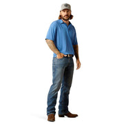 Ariat Mens Charger 2.0 Turkish Blue Polo Short Sleeve Shirt