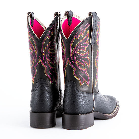 Ariat Women's Buckley Black Blanket Embossed Square Toe Western Boot