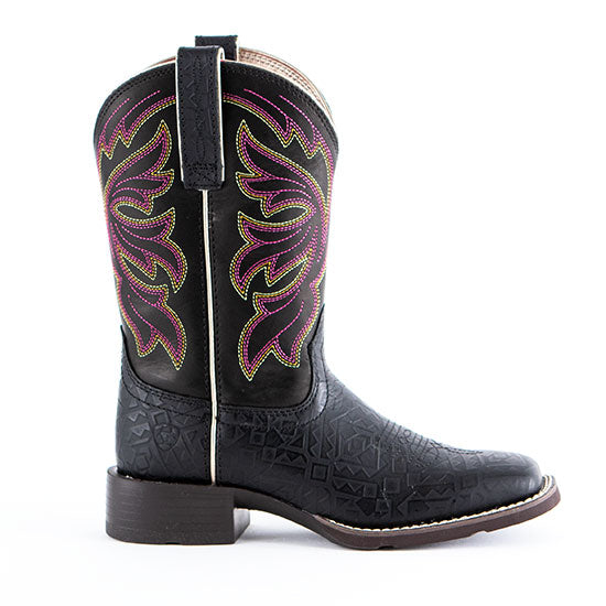 Ariat Women's Buckley Black Blanket Embossed Square Toe Western Boot