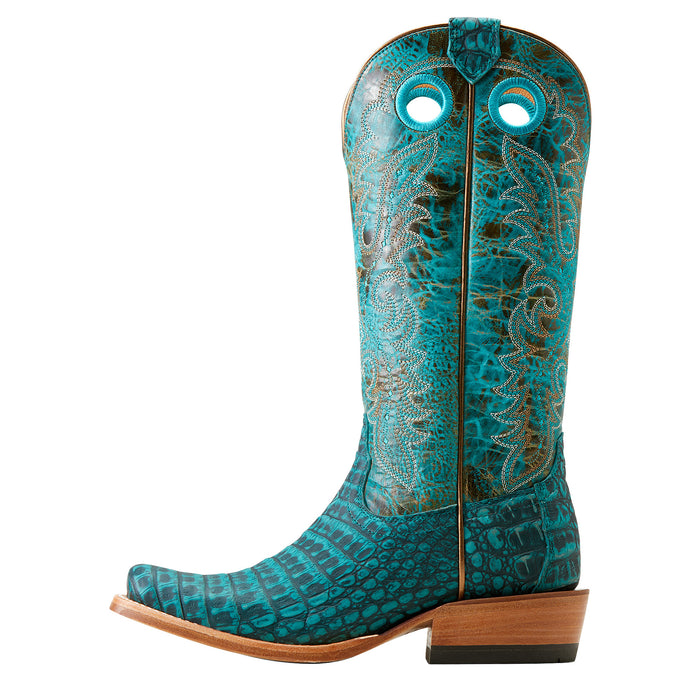 Ariat Women`s Turquoise Sueded Caiman Belly Vamp Futurity Boon Cowgirl Boot