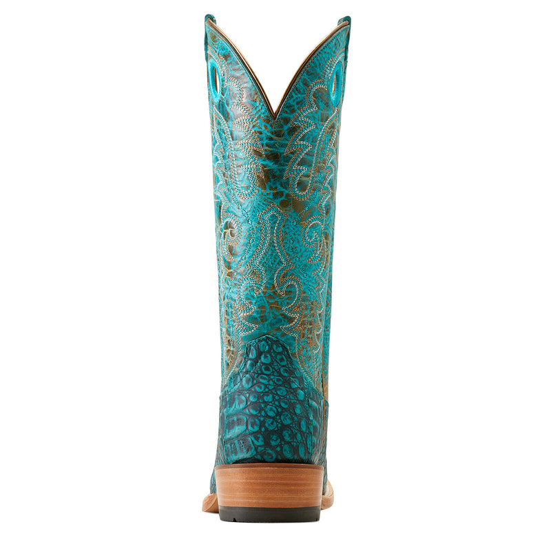 Ariat Women`s Turquoise Sueded Caiman Belly Vamp Futurity Boon Cowgirl Boot
