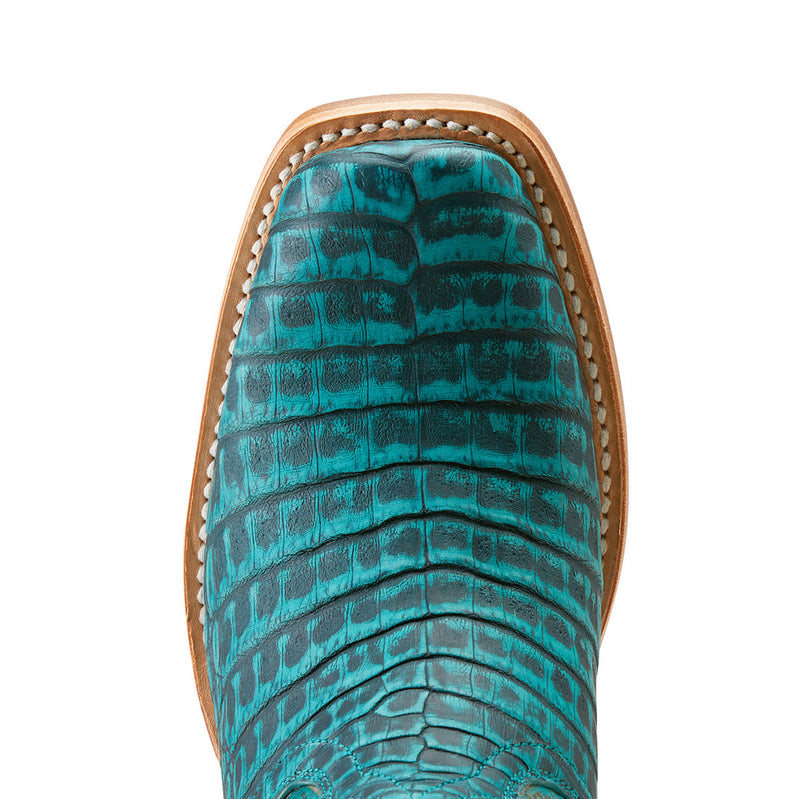 Ariat Women`s Turquoise Sueded Caiman Belly Vamp Futurity Boon Cowgirl Boot