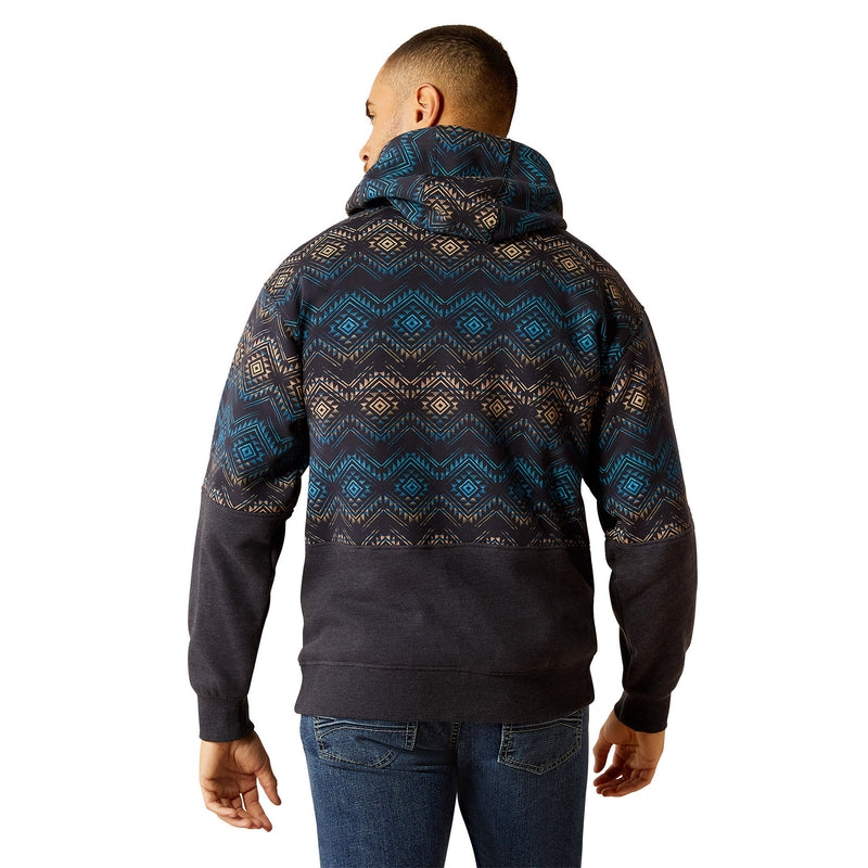 Ariat Mens Navy Color Block Hoodie