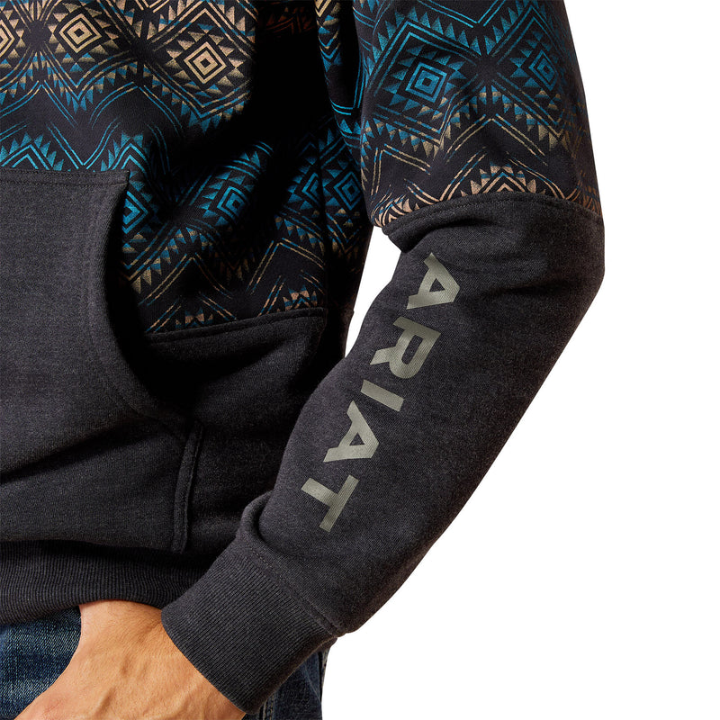 Ariat Mens Navy Color Block Hoodie