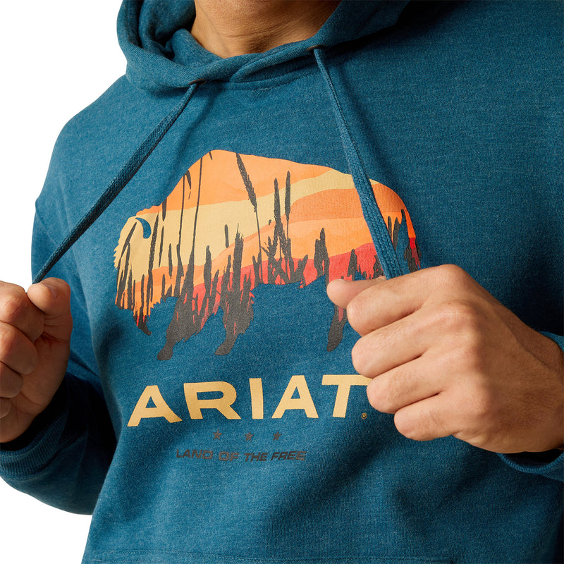 Ariat Mens Navy Bison Plains Hoodie