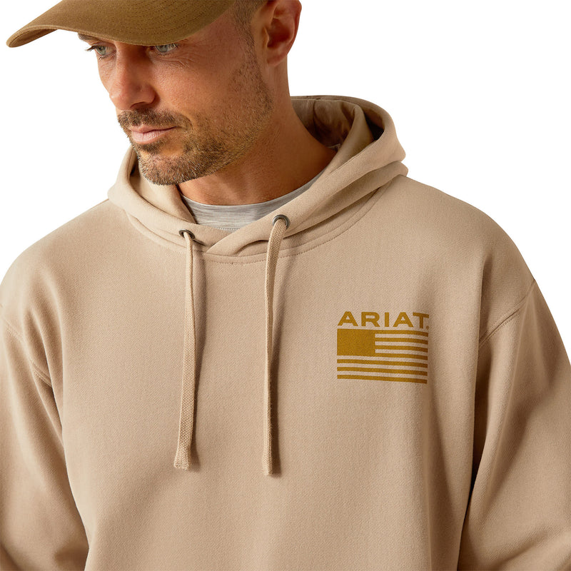 Ariat Mens Beige Camo Hex Hoodie