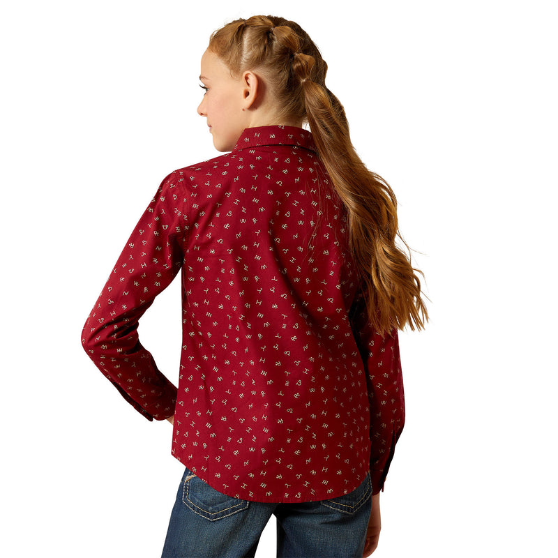 Ariat Girl's Red Ranch Snap Shirt