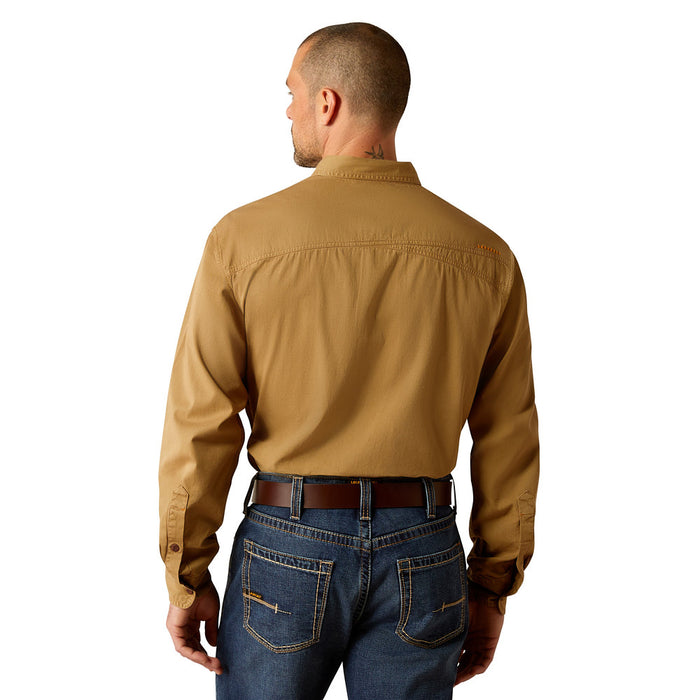 Ariat Men's Rebar Washed Twill Khaki Work Shirt