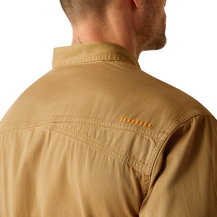 Ariat Men's Rebar Washed Twill Khaki Work Shirt