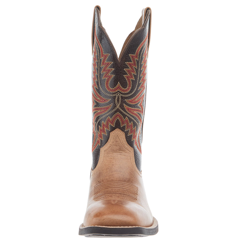 Ariat Men`s Brush Creek Mesa Tan 11In Thunder Brown Top Cowboy Boot