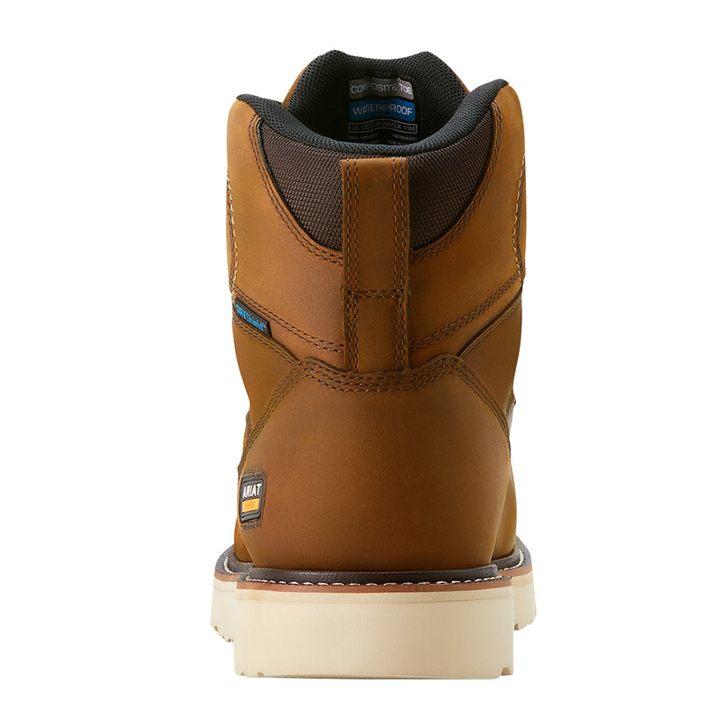 Ariat Men`s Rebar Waterproof 6In Wedge Composite Moc Toe Work Boot