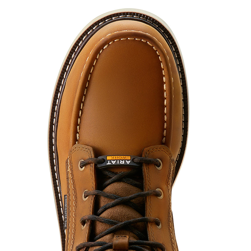 Ariat Men`s Rebar Waterproof 6In Wedge Composite Moc Toe Work Boot