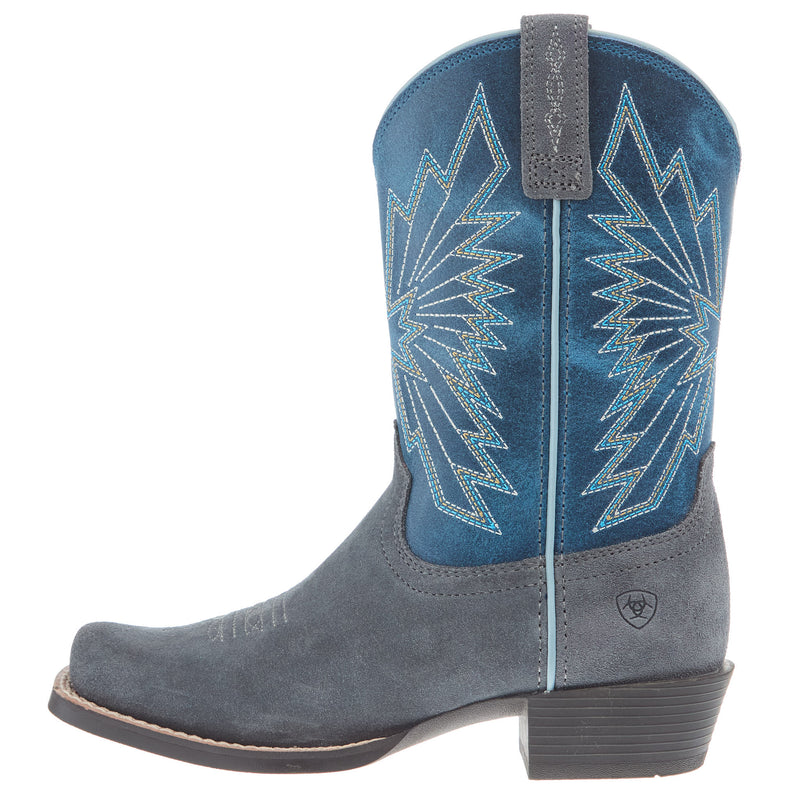 Ariat Youth Decatur Mineral Suede and Downpour Shaft Cowboy Boot