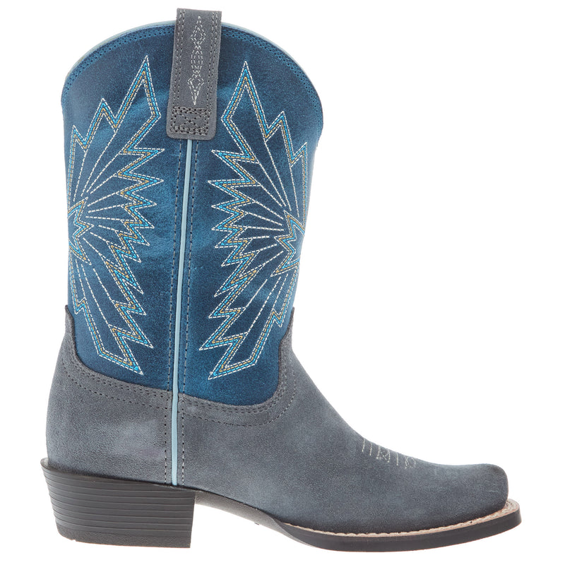 Ariat Youth Decatur Mineral Suede and Downpour Shaft Cowboy Boot