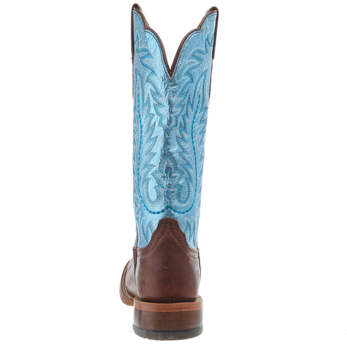Ariat Womens Frontier Tilley Dapper Tan with Surf Blue Top Western Boot