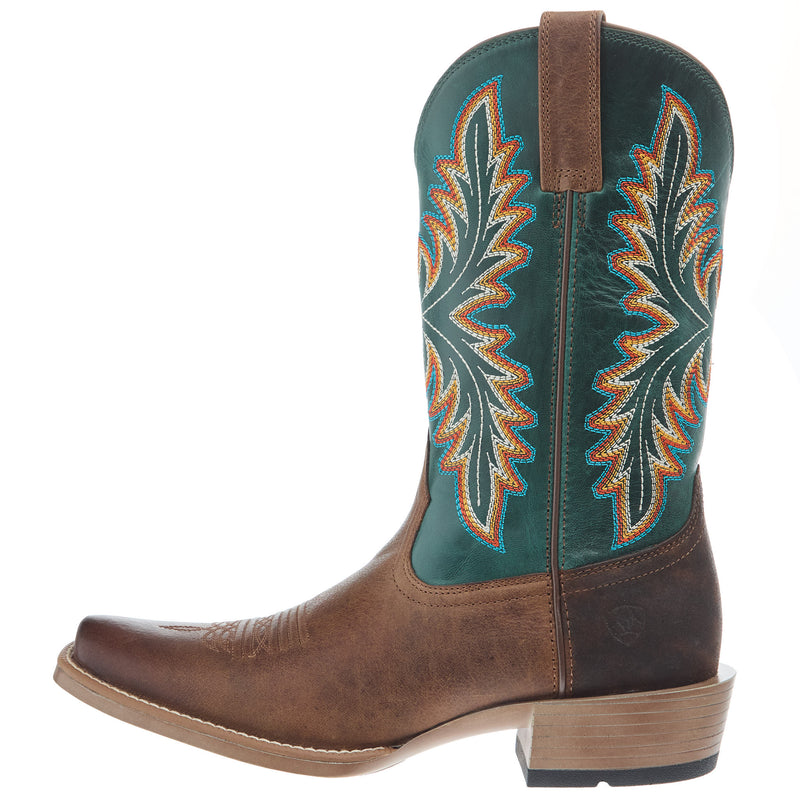 Ariat Men`s Renegade Vintage Oak 12In Deep Teal Top Cowboy Boot