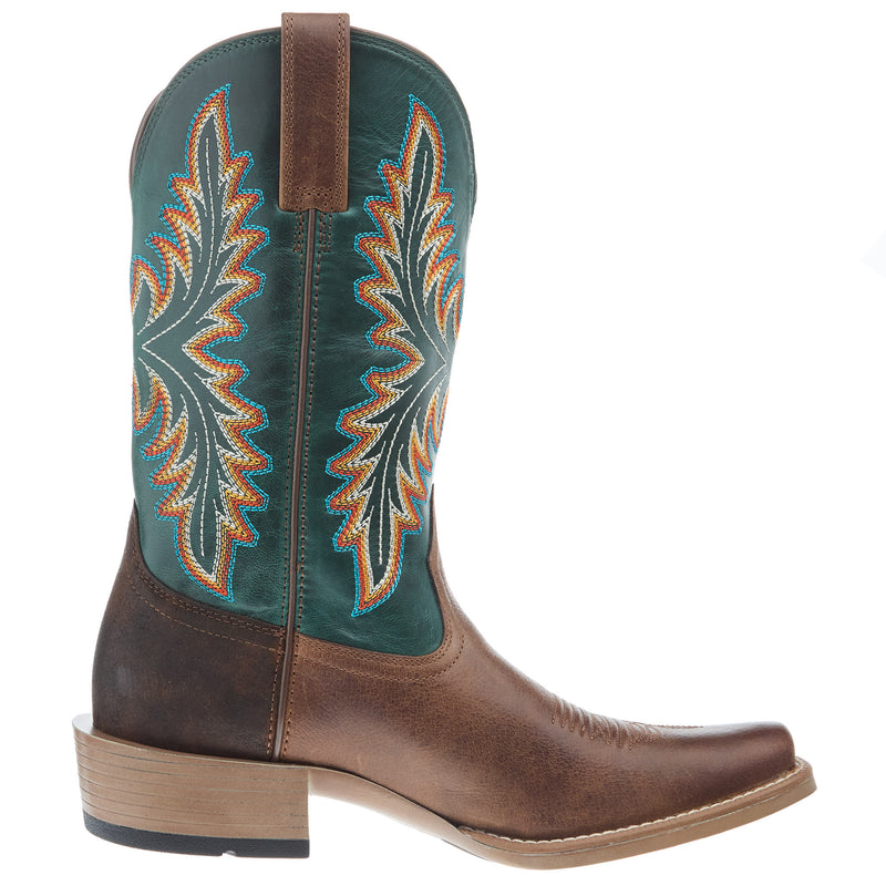 Ariat Men`s Renegade Vintage Oak 12In Deep Teal Top Cowboy Boot