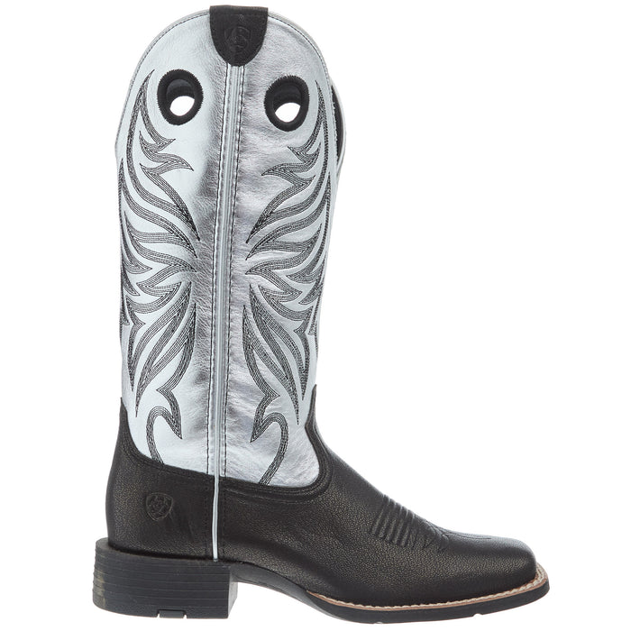 Ariat Women`s Dark Carbon Vamp Antique Silver Top Round Up Ryder Boot