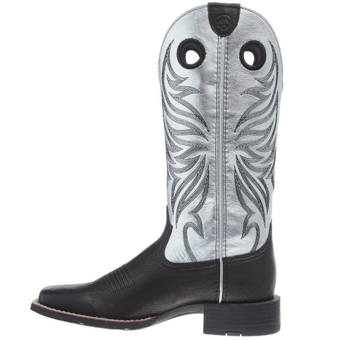 Ariat Women`s Dark Carbon Vamp Antique Silver Top Round Up Ryder Boot