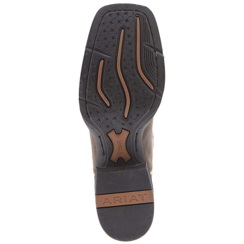 Ariat Women`s Distressed Brown Vamp Gold Pink Top Round Up Ryder Boot