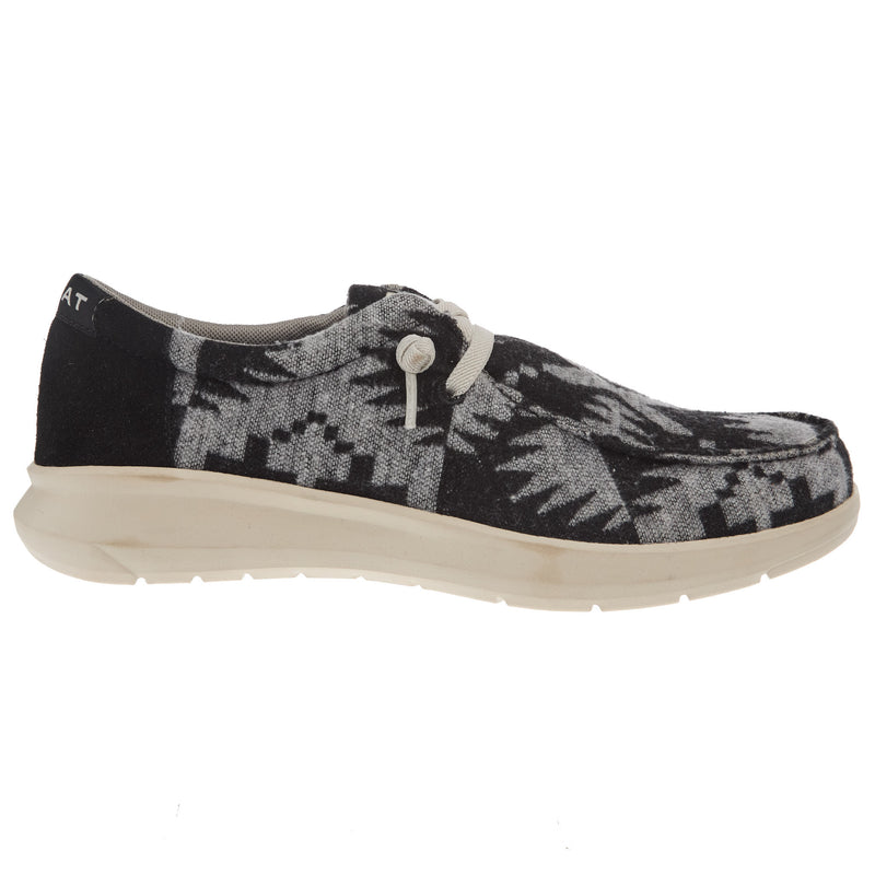 Ariat Men`s Hilo Black and White Flannel Casual Shoe