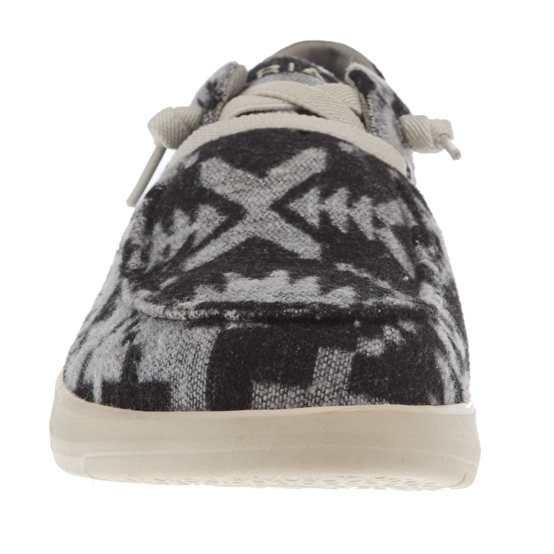 Ariat Men`s Hilo Black and White Flannel Casual Shoe