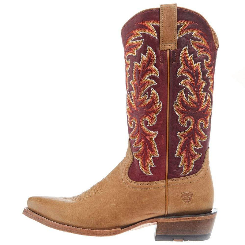 Relentless By Ariat Men`s Futurity Champ Texan Tan 13In True Red Top Cowboy Boot