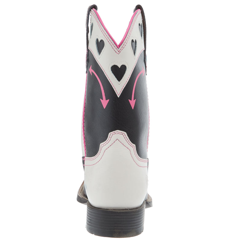 Ariat Youth Round Up Hearts Madison Avenue and Classic White Shaft Cowgirl Boot