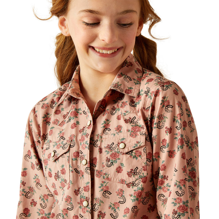 Ariat Girl's Flowers n' Horseshoes Shirt