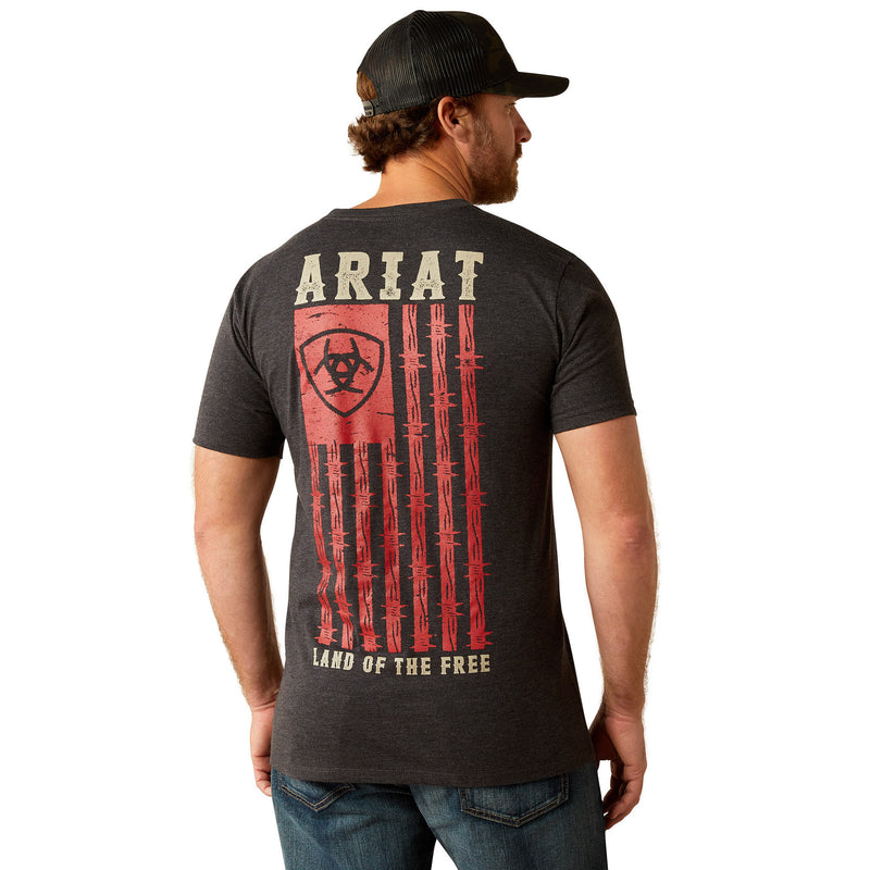 Ariat Men's Charcoal Barbed Flag Tee