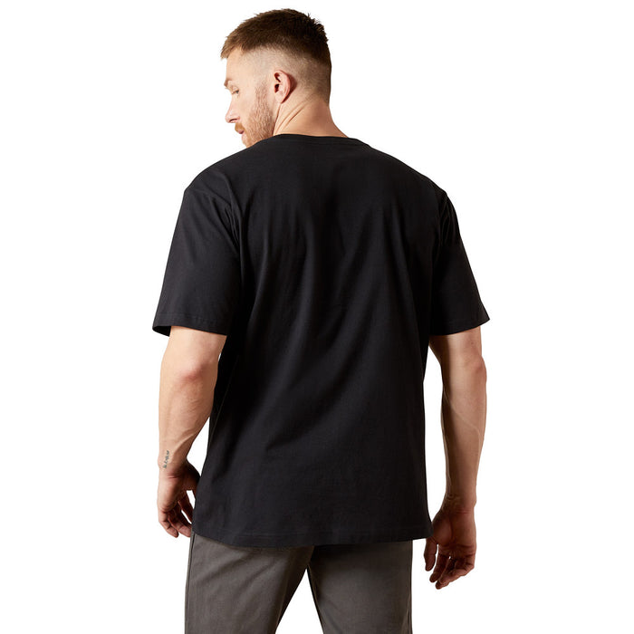 Ariat Men's Rebar Cotton Strong Black Pocket Tee Shirt