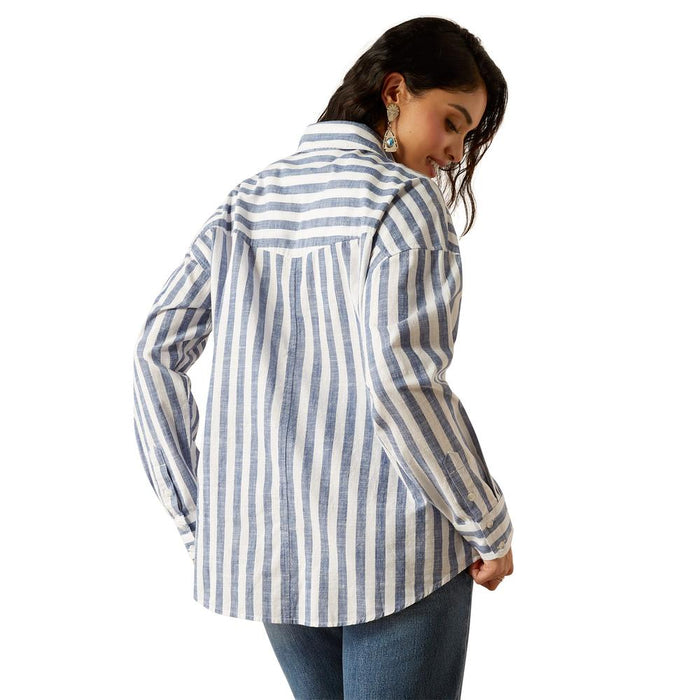 Ariat Women's Coastal Stripe Baggy Button Up Shirt
