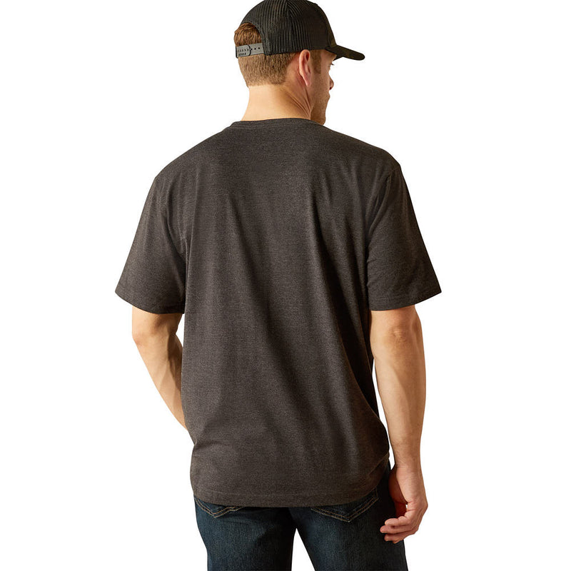 Ariat Men's Rebar Charcoal Cotton Strong Logo Tee Shirt