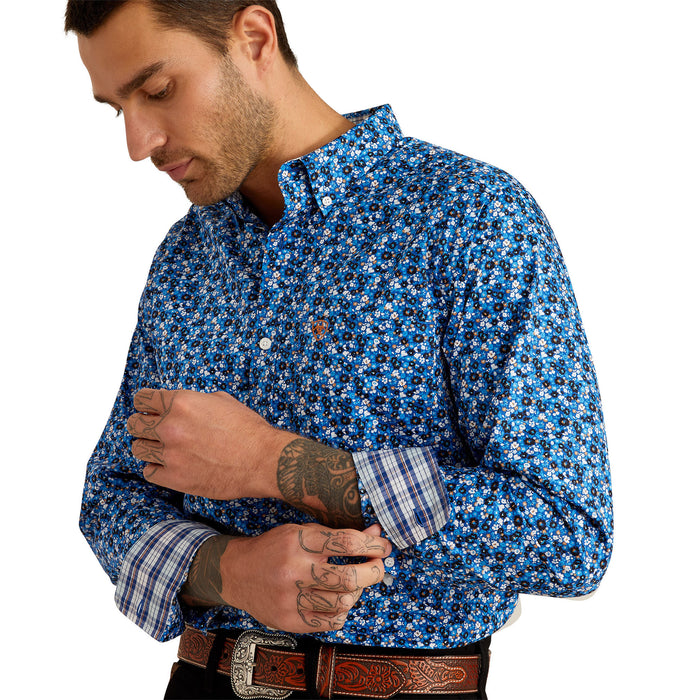 Ariat Mens Brighton Blue Floral Wrinkle Free Shirt