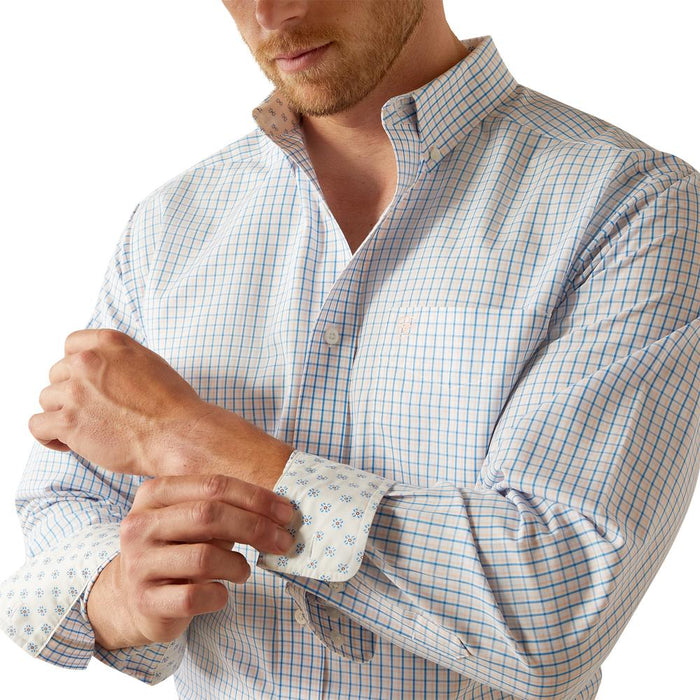 Ariat Mens Alan Blue Plaid Wrinkle Free Shirt