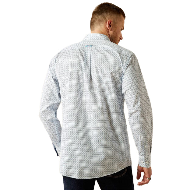 Ariat Mens Blue Barker Wrinkle Free Shirt